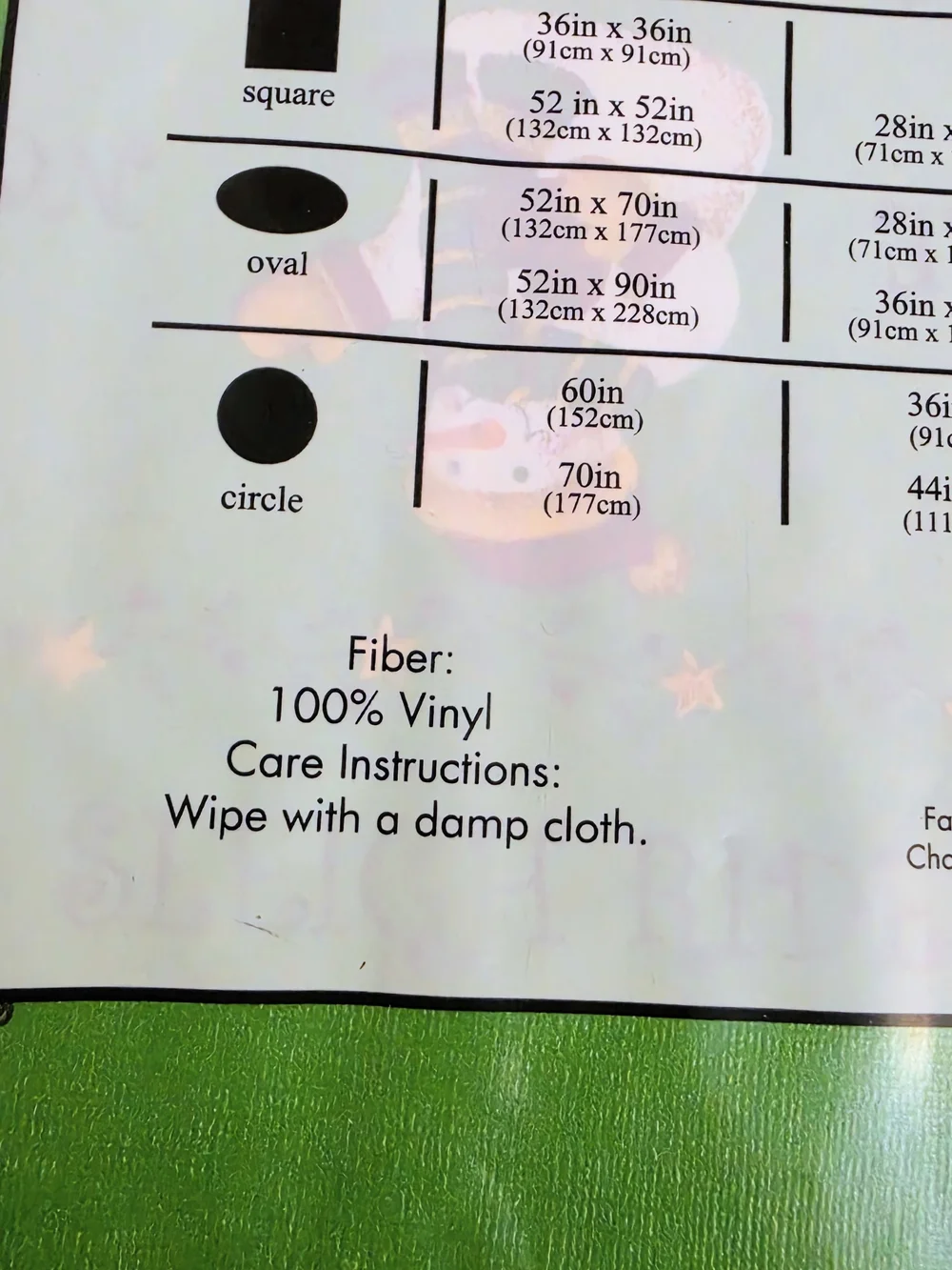 Christmas Vinyl Tablecloth 69x104 Rectangle Snowman Green Holiday Waterproof